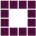 Abstract square pattern in magenta with a black square in the center.